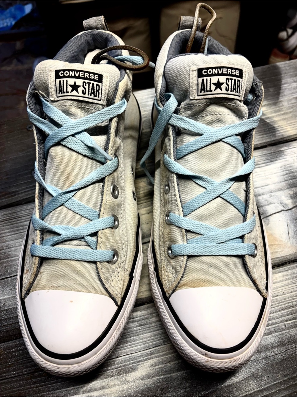 Converse All Star high top sneakers in blue & gray Men 9.5